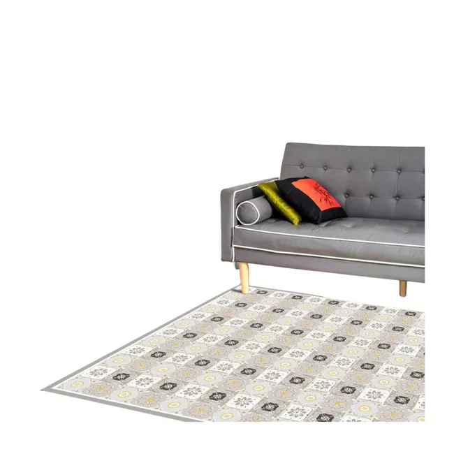 DAVANTI - Alfombra Decorativa Terraza Baldosa Clasica Amarilla 140X180Cm