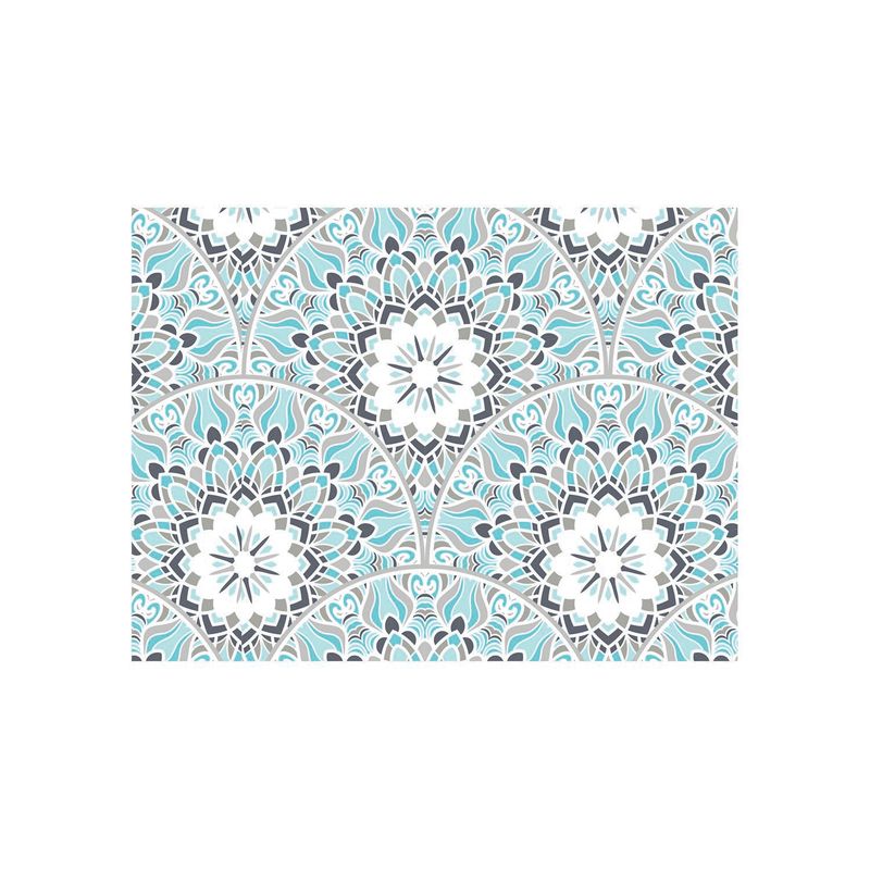 DAVANTI - Alfombra Decorativa Cocina Dormitorio Madera Vintage Azul 70X140Cm