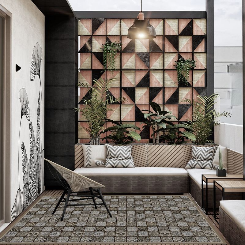 DAVANTI - Alfombra Decorativa Terraza Baldosa Ligure 140X220Cm
