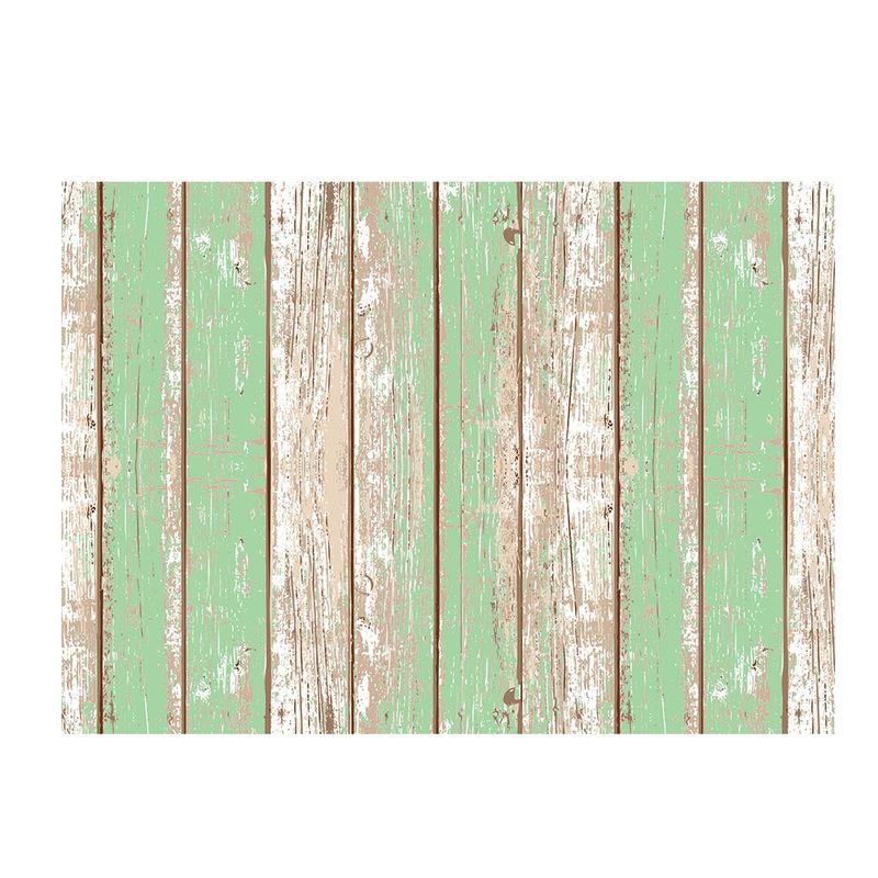 DAVANTI - Alfombra Decorativa Baño Cocina Madera Vintage Verde 50 X 70Cm