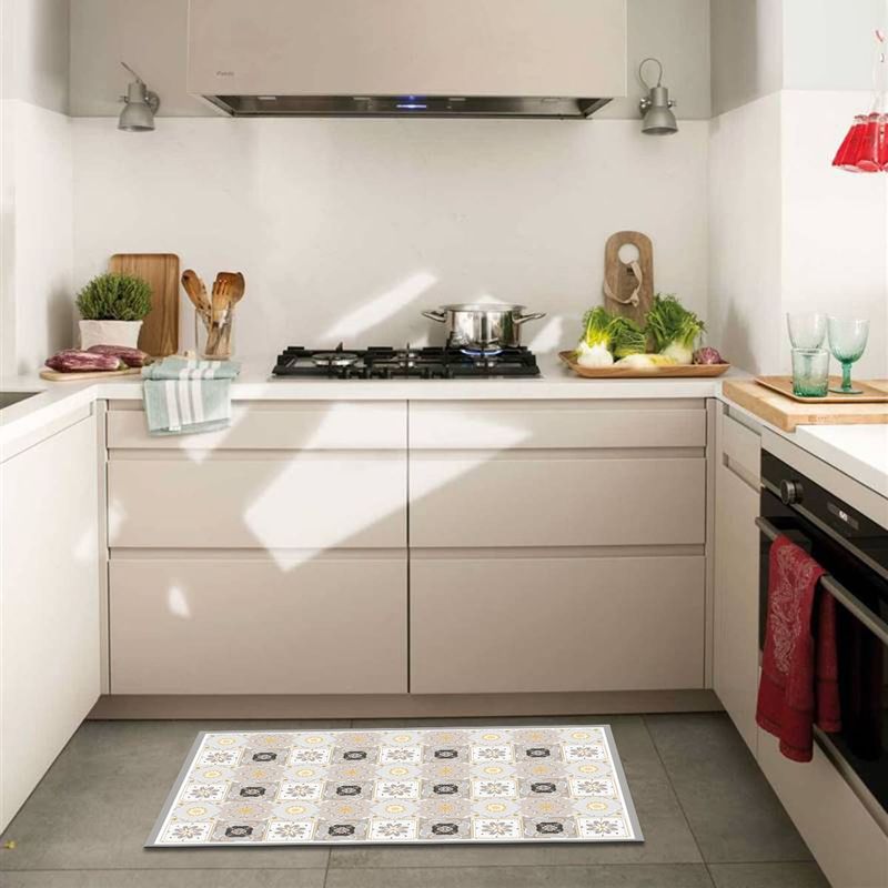 DAVANTI - Alfombra Decorativa Cocina Baldosa Clasica Amarilla 70X100Cm