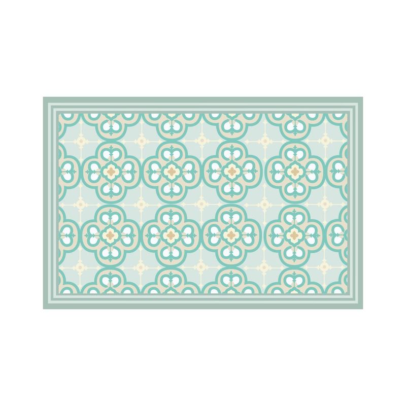 DAVANTI - Alfombra Decorativa Cocina Dormitorio Flor Arabe Turquesa 70X100Cm