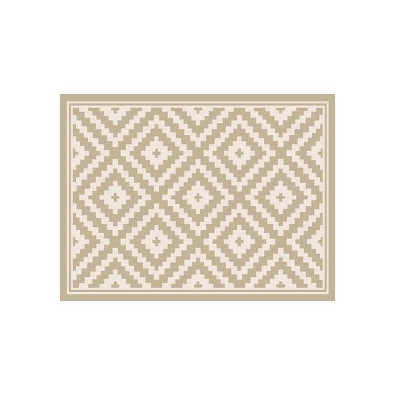 DAVANTI - Alfombra Decorativa Baño Cocina Rombos Arena 50X70Cm
