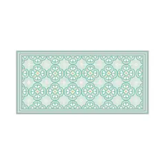DAVANTI - Alfombra Decorativa Cocina Dormitorio Flor Arabe Turquesa 70X140Cm
