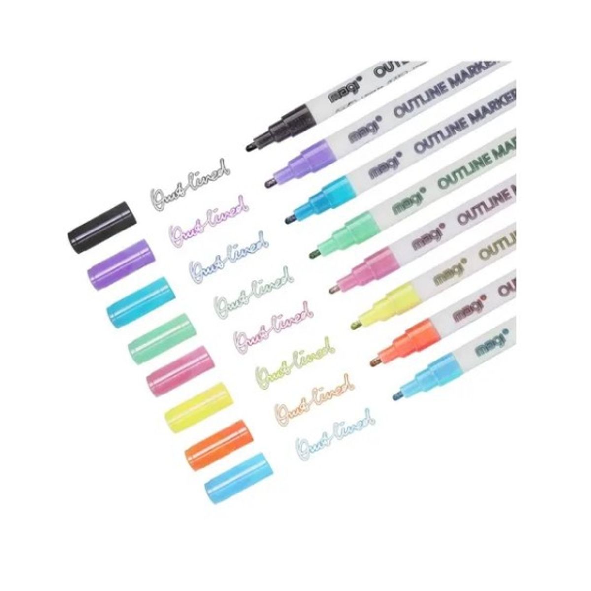 OFERTABKN - Lapices Marcadores Mágicos Metálicos Con Contorno 12 Colores