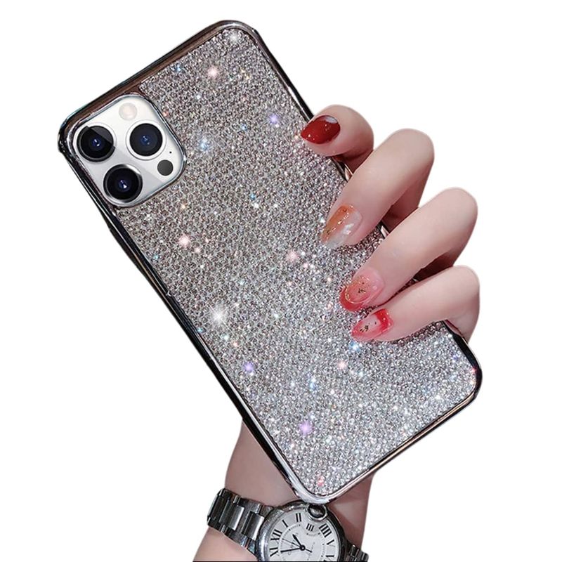 GENERICO - Carcasa funda Zuletti de diamantes y brillos plateada para iPhone 12