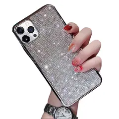 GENERICO - Carcasa funda Zuletti de diamantes y brillos plateada para iPhone 12