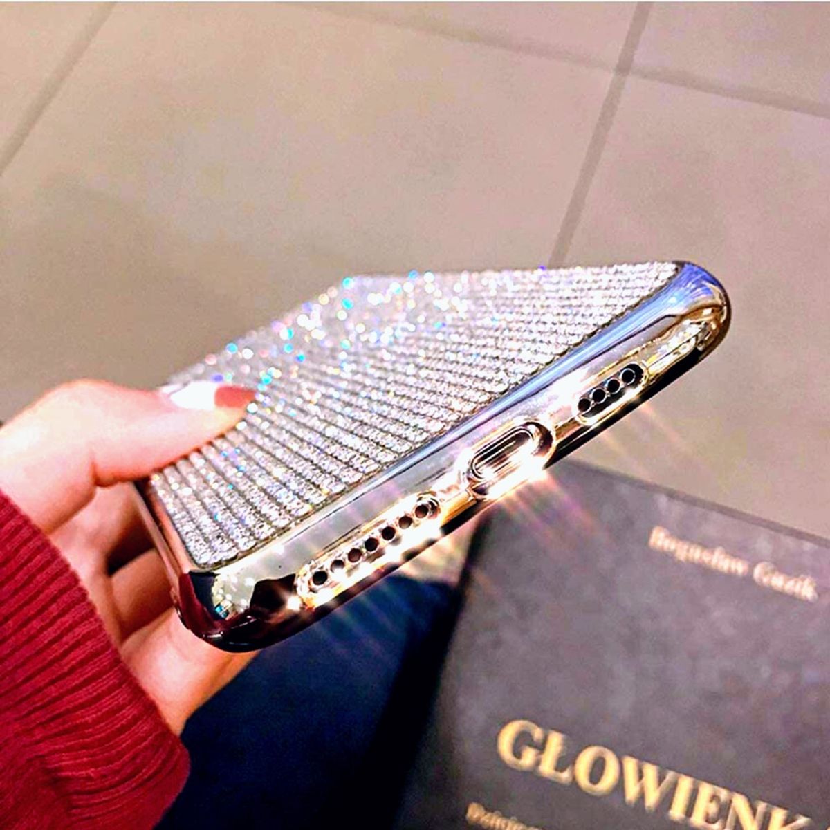 GENERICO - Carcasa funda Zuletti de diamantes y brillos plateada para iPhone 12