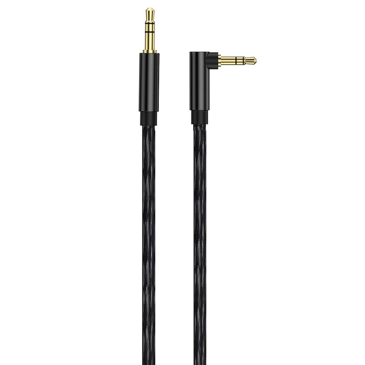TECMASTER - Cable de Audio Premium 1x1 Acordonado con Conector en 90° 3M