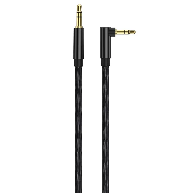 TECMASTER - Cable de Audio Premium 1x1 Acordonado con Conector en 90° 3M
