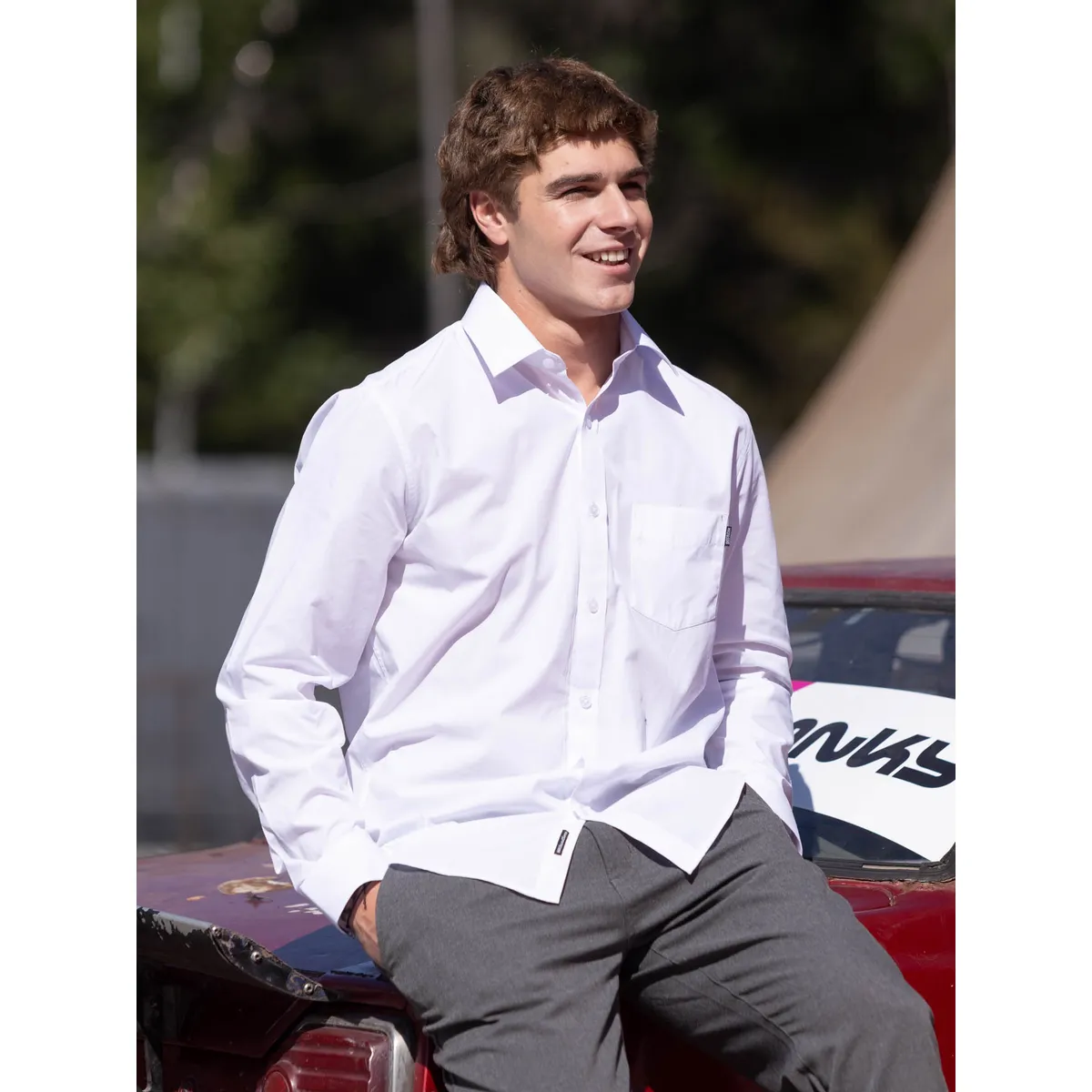 MAUI AND SONS - Camisa Escolar Lisa Juvenil Blanco Maui and Sons