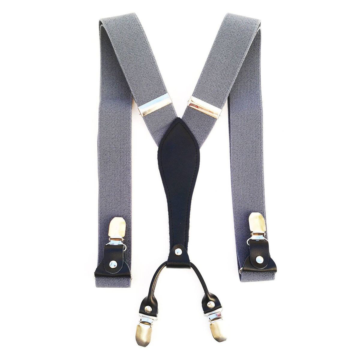 LUCIA CORBATAS - Suspensor hombre gris liso 4 broches