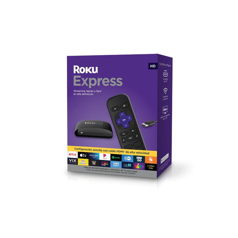 ROKU - Roku Express HD - Streaming 1080p WiFi y Mando Simple Incluye Netflix