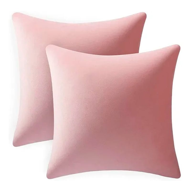 GENERICO - Set 2 Fundas Para Cojin Terciopelo Suave Color Rosa