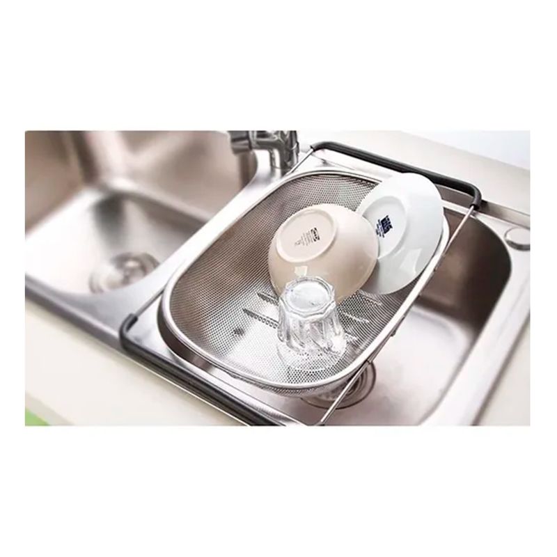 GENERICO - Colador Extensible Para Lavaplatos De Acero Inoxidable