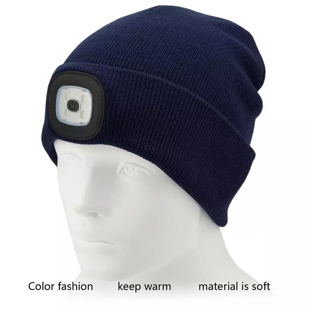 GENERICO - Gorro con Linterna Led 3 Modos recargable1200mAh Azul