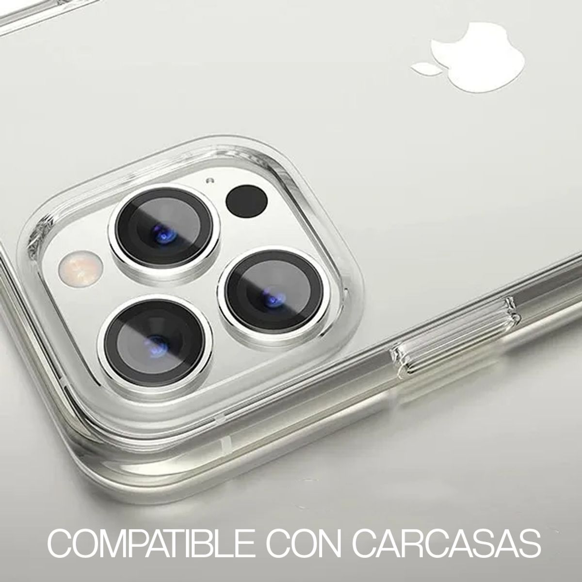 GENERICO - Lámina Protectora Aluminio Cámara iPhone 14 Pro /14 Pro Max Plateado