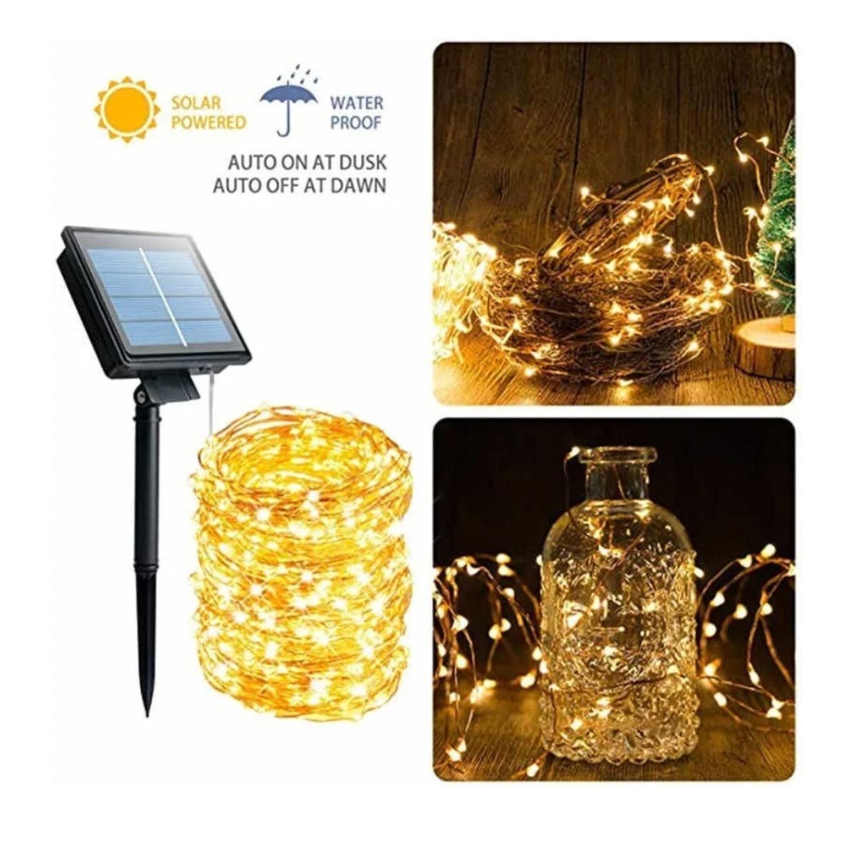 GENERICO - Pack X2 Guirnalda 100 Led Alambre Hada Boda 10mts c/u