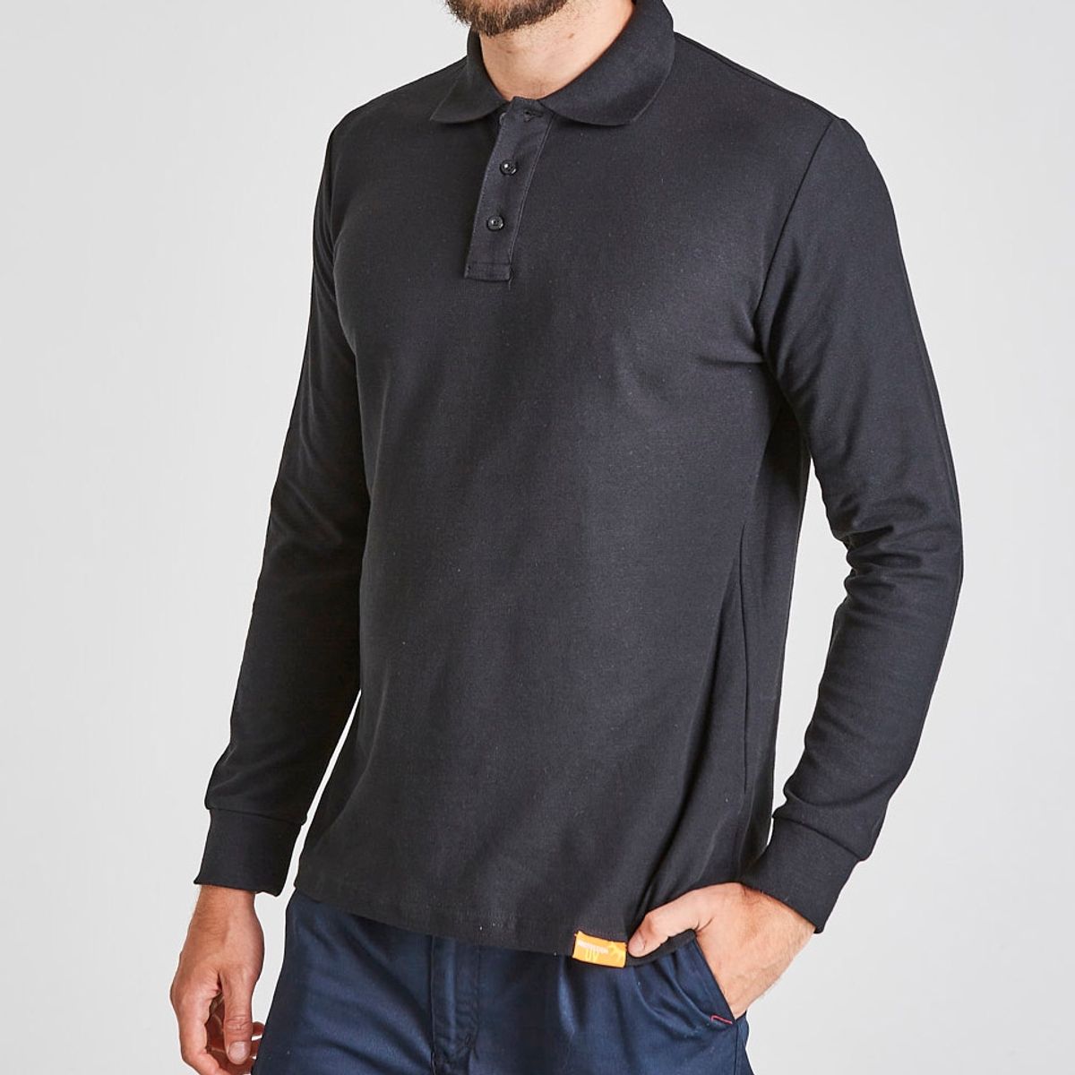 T WORLD - Polera piqué MLarga Hombre con protección UV…