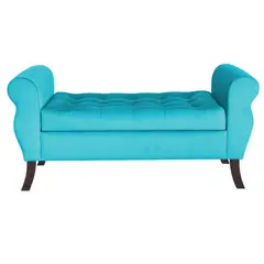 GENERICO - Banqueta Baúl Diva Color Turquesa