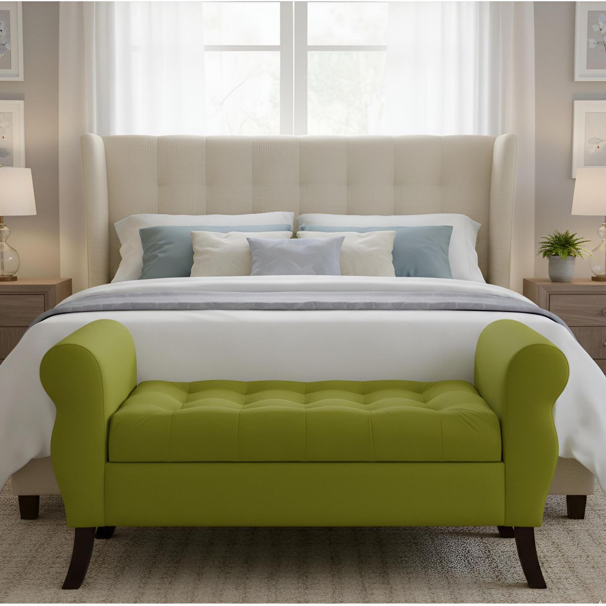 GENERICO - Banqueta Baúl Diva Color Pistacho