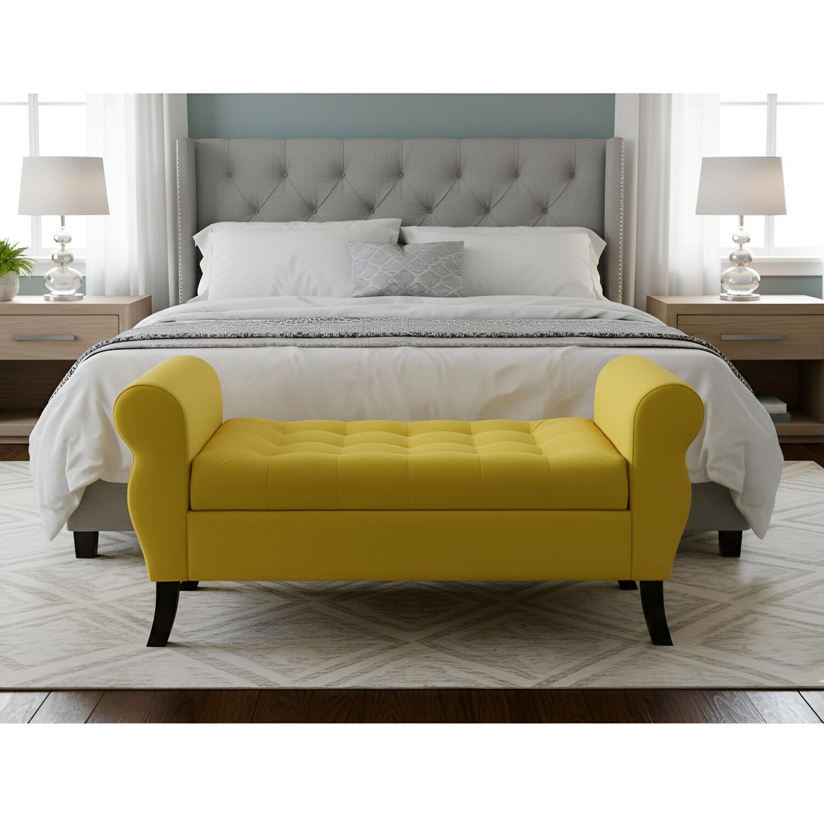 GENERICO - Banqueta Baúl Diva Color Amarillo