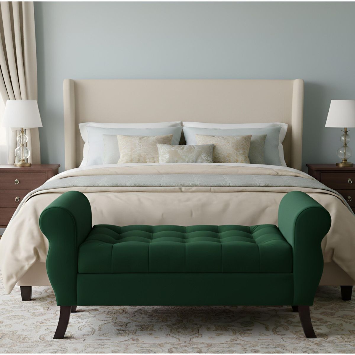 GENERICO - Banqueta Baúl Diva Color Verde