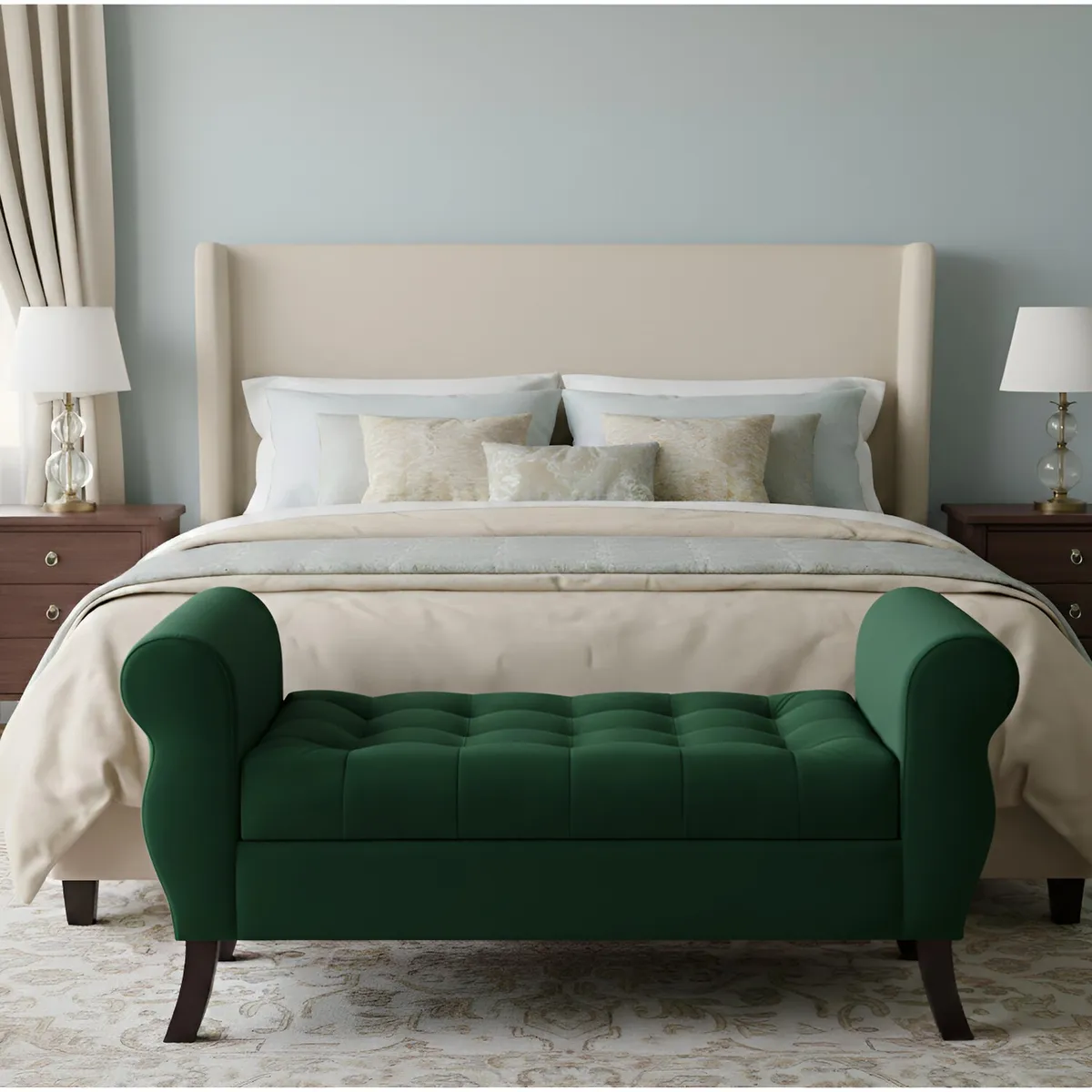 GENERICO - Banqueta Baúl Diva Color Verde