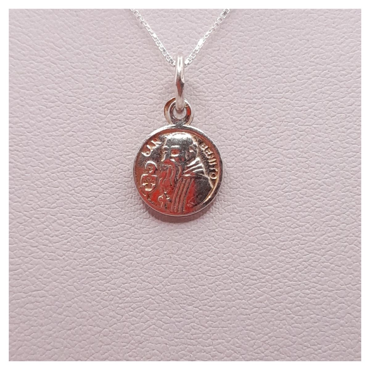 CAT JOYAS - Cadena con San Benito de plata fina 925