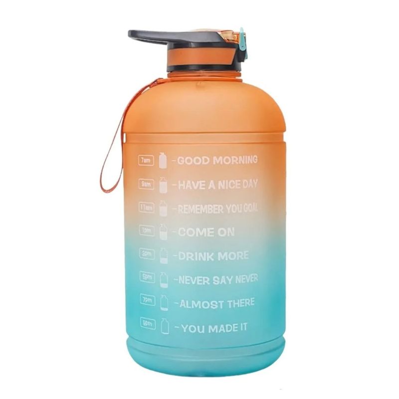 GENERICO - Botellas Motivacionales Botella Deportiva Termo Agua 3.5 Lt Naranja
