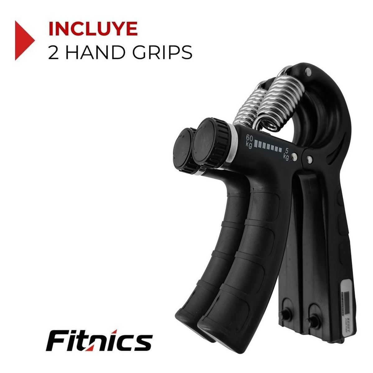 FITNICS - Hand Grip Ejercitador De Manos Fitnics Ajustable 5 A 60 Kg