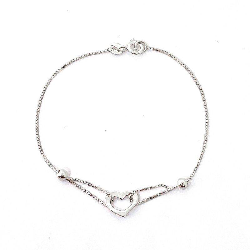 ANDREA COGGIOLA JOYAS - Pulsera Corazón Plata Fina 925