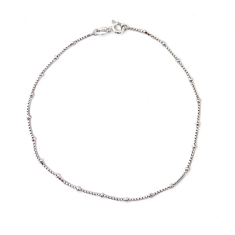 ANDREA COGGIOLA JOYAS - Tobillera Cadena Veneciana Donuts Mini Plata Fina 925