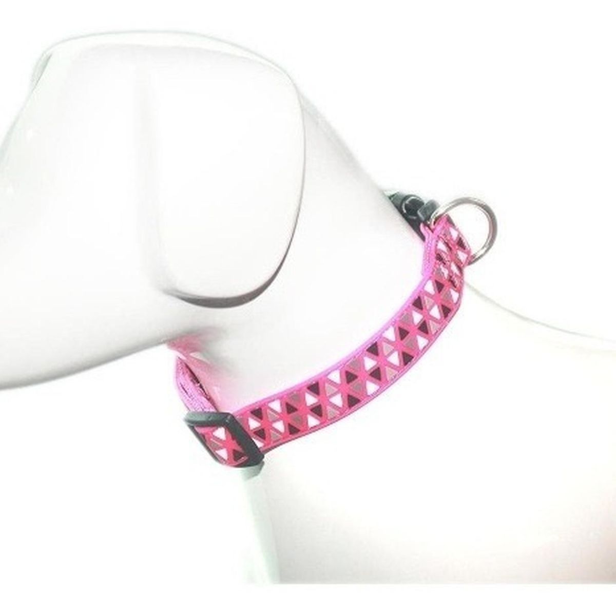 MASCAN - Collar Triángulo Fucsia Talla L Perro Mascan