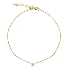 COGGIOLA - Tobillera Circón Blanco Enchapado Oro 18K