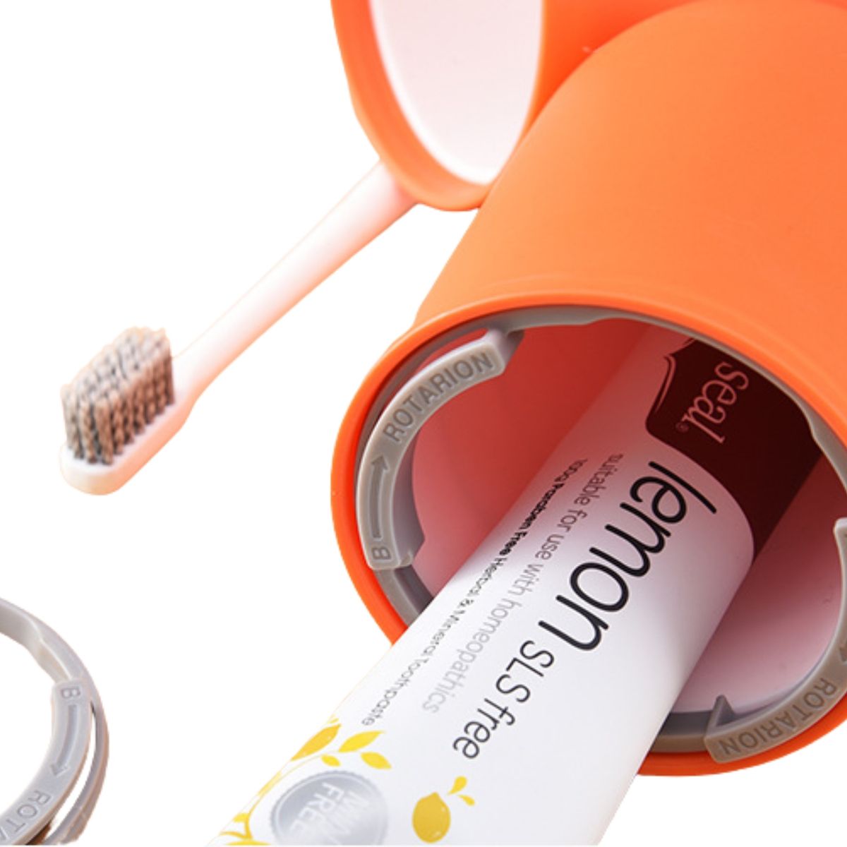 CRUSEC - Envase Contenedor Articulos Personales Portátil Almacenador Naranja