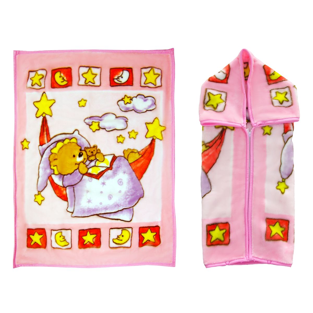 BEBESIT - Saco con Broche Oso Rosa Bebesit