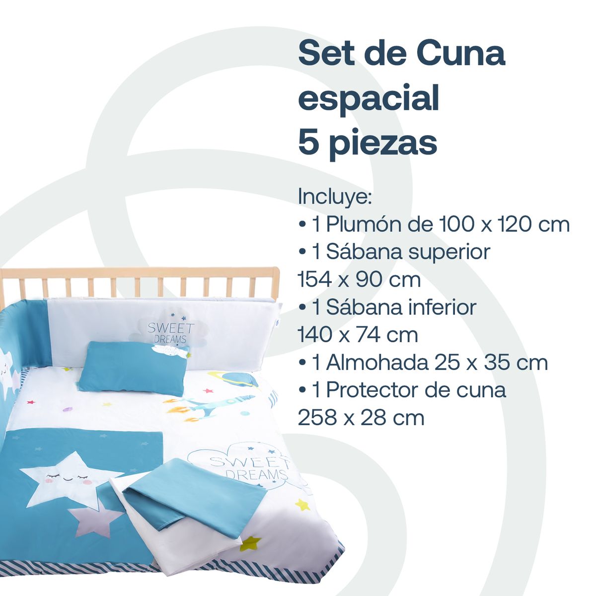 BEBESIT - Set de Cuna Espacial 5 Piezas Bebesit