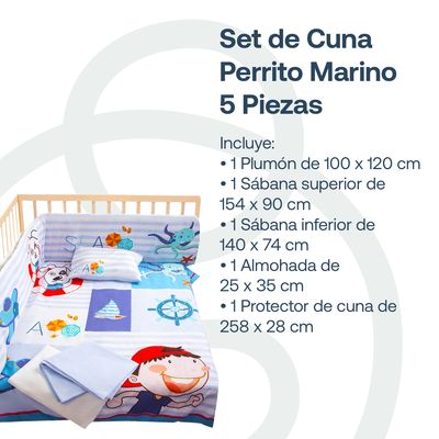 Imagen 2 del producto Set de Cuna Perrito Marino 5 Piezas