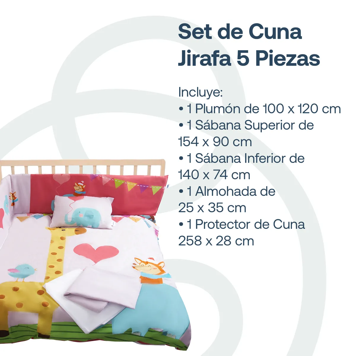 BEBESIT - Set de Cuna Jirafa 5 Piezas Bebesit