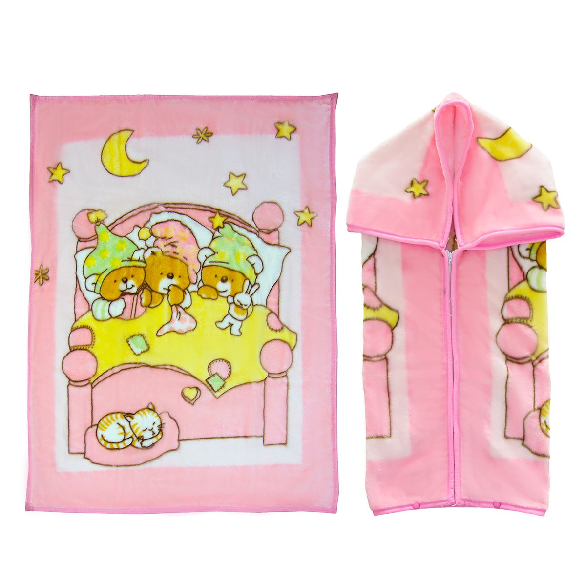 BEBESIT - Saco con Broche 3 Osos Rosado Bebesit