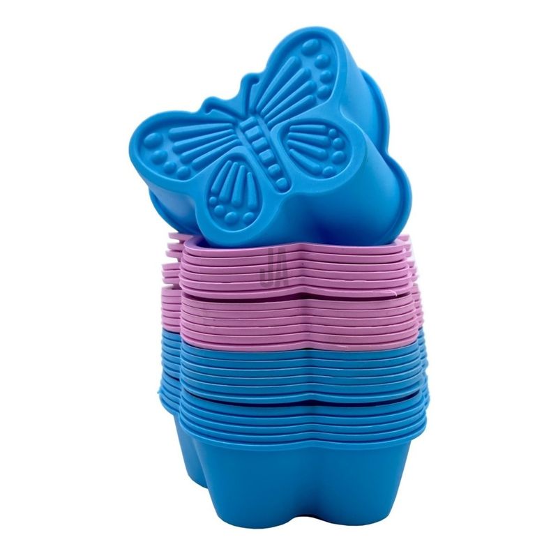GENERICO - Molde de Silicona para Cupcakes y Muffins Mariposa 12 Unidades
