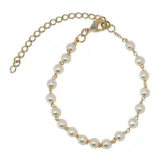 COGGIOLA - Pulsera 18 Perlas Enchapado Oro 18K