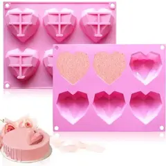 GENERICO - Molde Corazon Diamante Molde De Silicona Corazón Chocolate