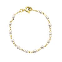 Pulsera Niña Perla 14cm Enchapado Oro 18K