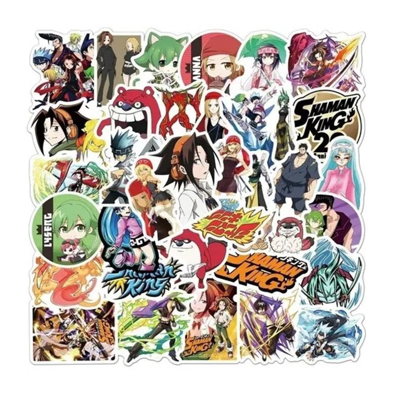 GARSIL - 50 Stickers Shaman King  - Etiquetas Autoadhesivas