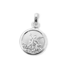 ANDREA COGGIOLA JOYAS - Colgante Medalla San Miguel Arcángel 10mm Plata Fina 925