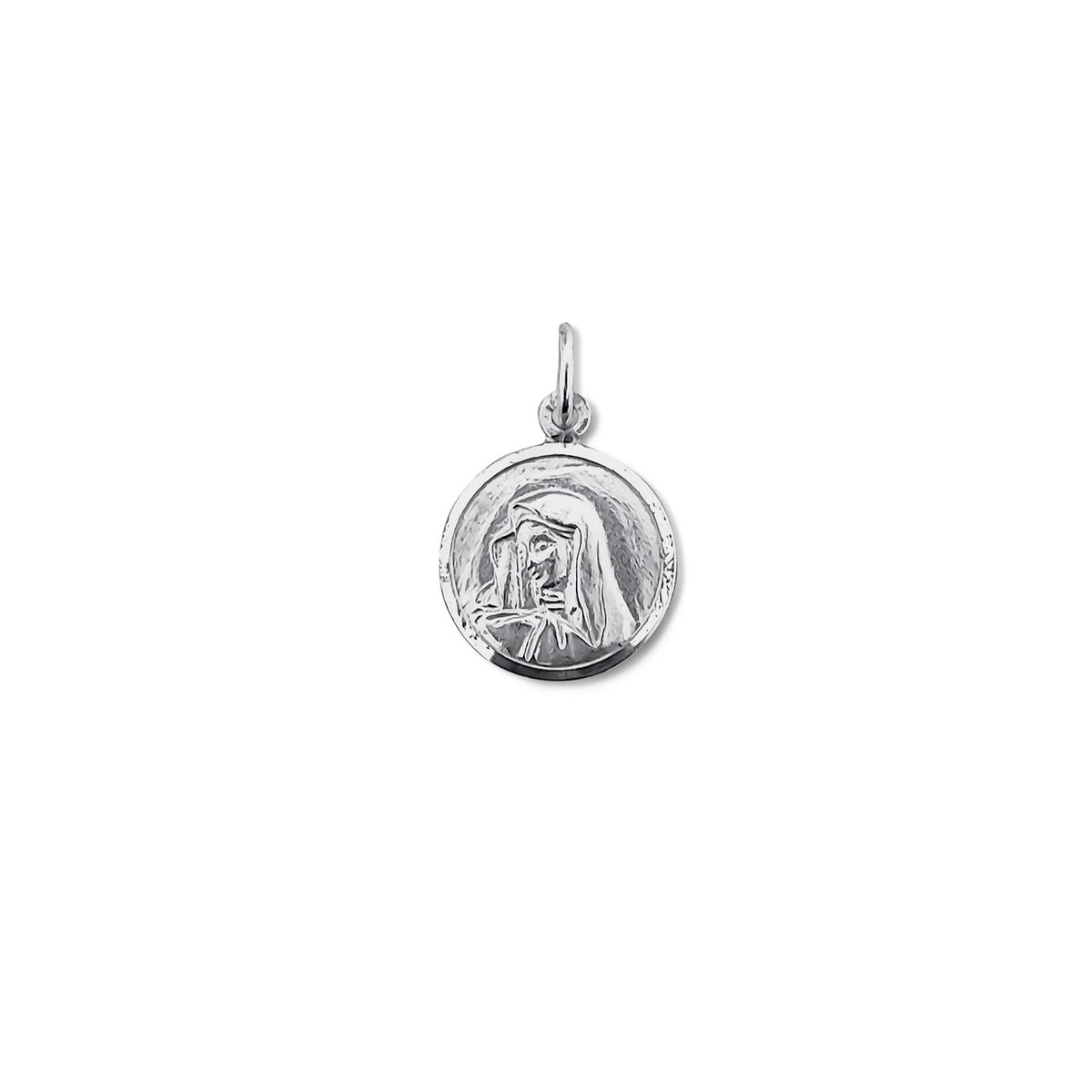 COGGIOLA - Colgante Medalla Virgen Dolorosa 14mm Plata Fina 925