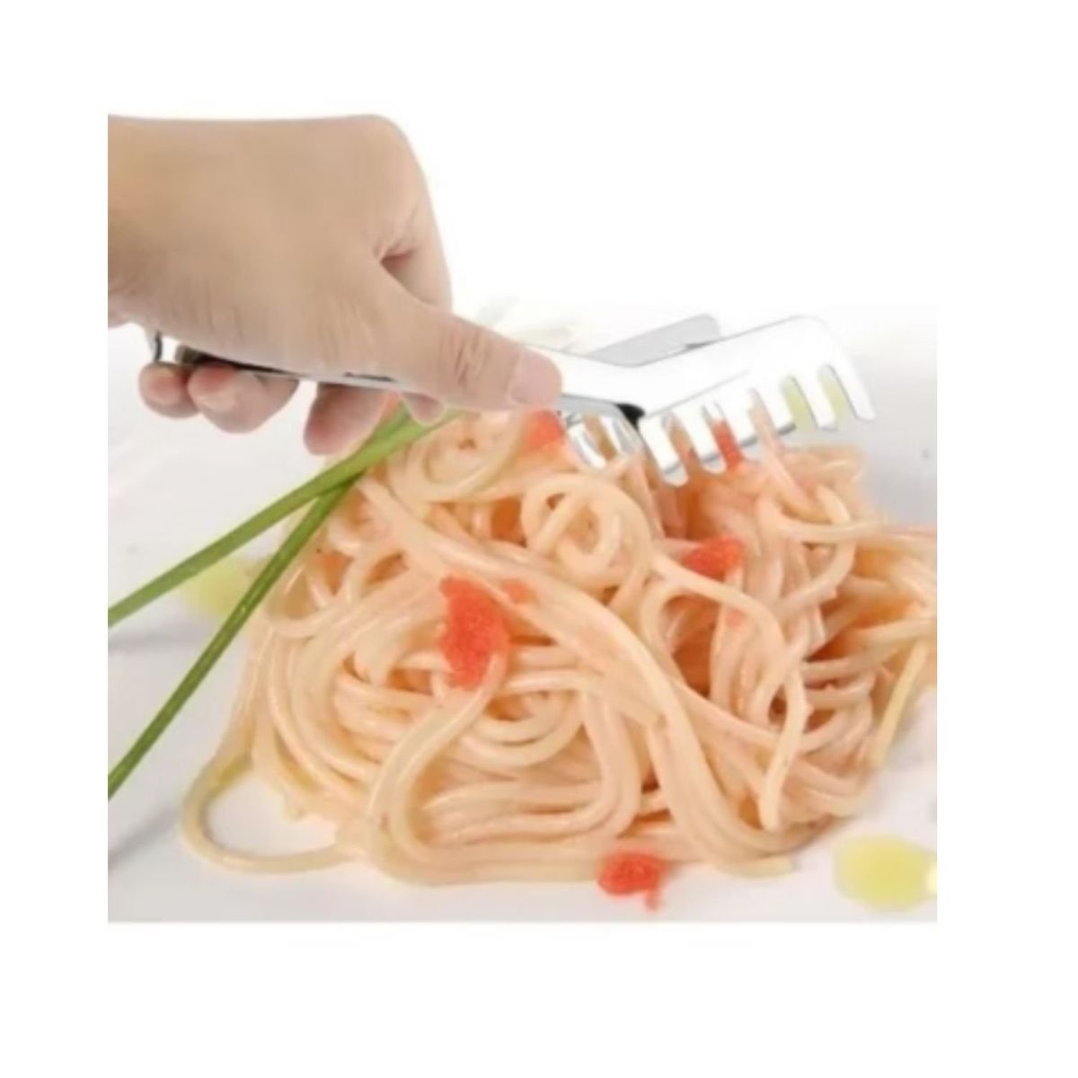 GENERICO - Tenaza Pinza Espagueti Acero Inoxidable Pasta Cocina.