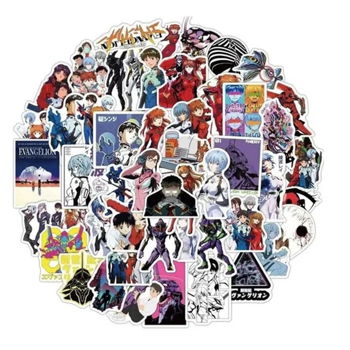 GARSIL - 50 Stickers Evangelion - Etiquetas Autoadhesivas